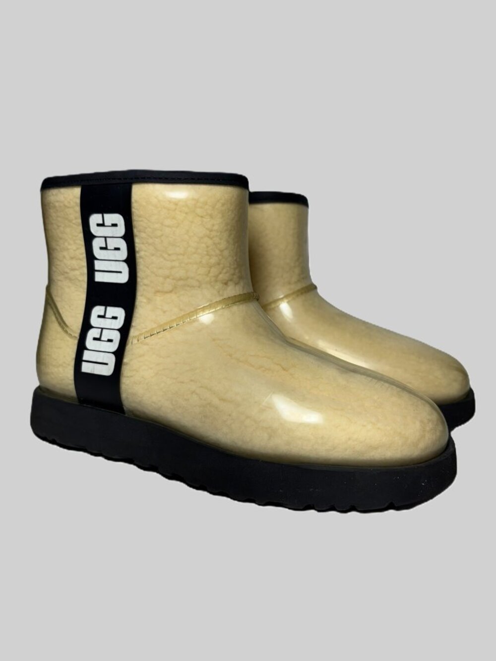 Ugg Classic Mini Waterproof Clear Boot – Natural Black – Size 7M